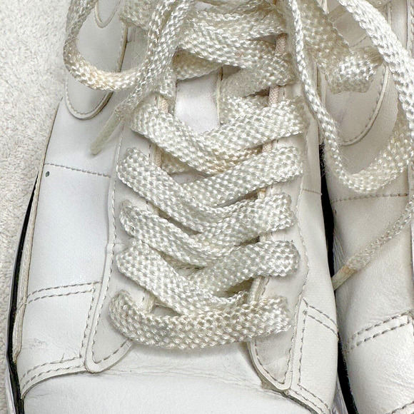 Nike Blaze Mens Sneaker MID TOP Triple White Leather Swoosh Size 11.5 - Picture 7 of 16